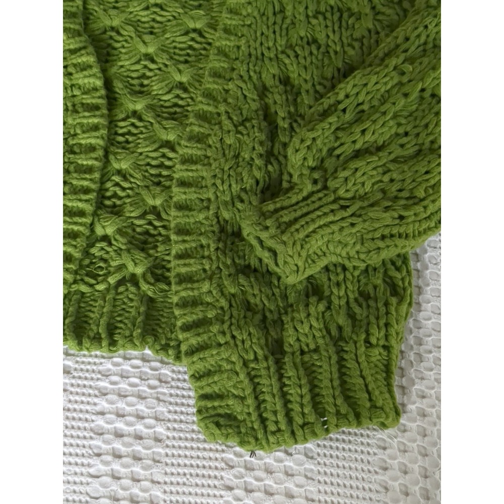 Lisa Says Gah Green Chunky Knit Cardigan - Picture 4 of 12